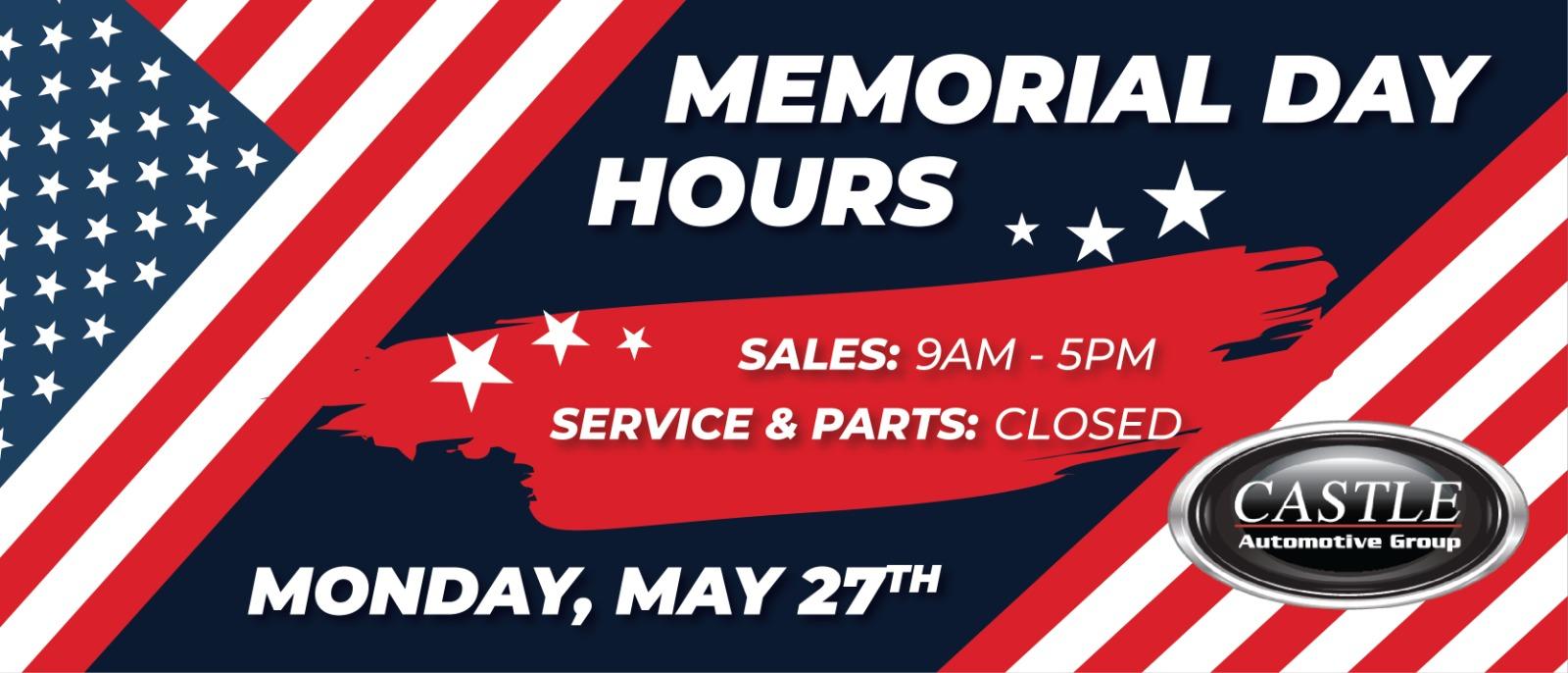 Memorial Day Holiday Hours