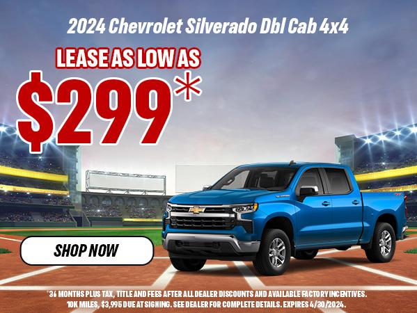 Lease A 2024 Silverado 1500 Double Cab For As Low As $299/month