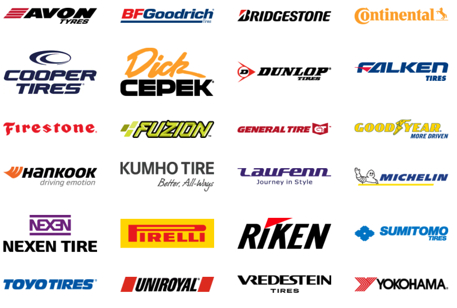 List of tire brands AutoNation Chevrolet Gulf Freeway carries