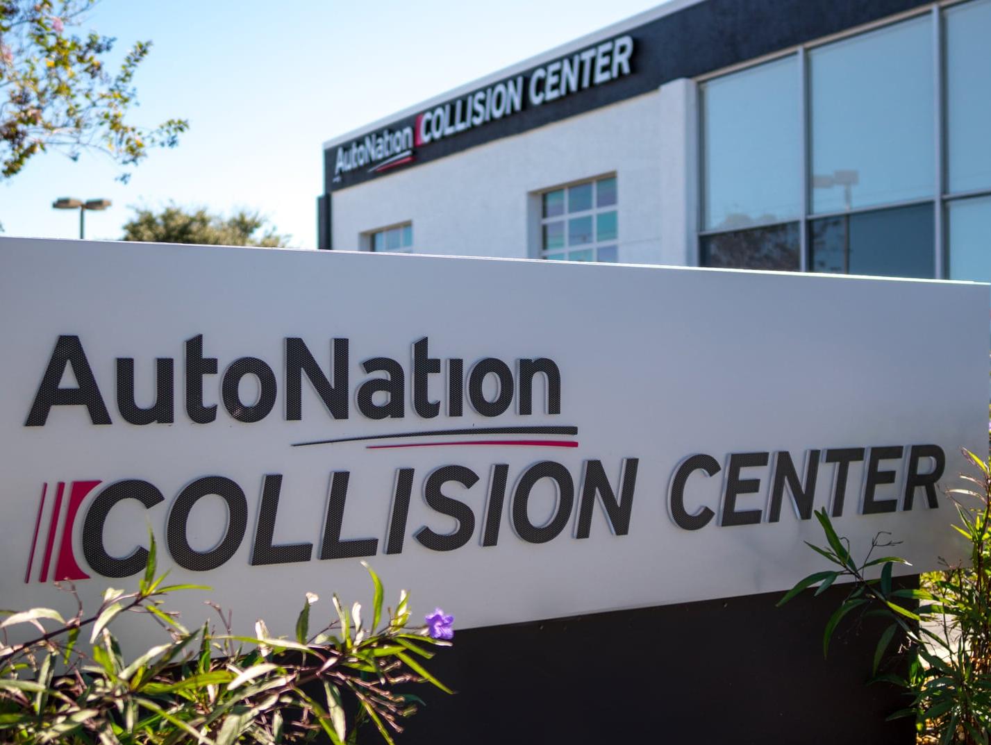 Exterior view of collision center in front of AutoNation Chevrolet South Corpus Christi