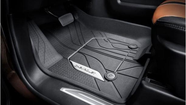 Chevrolet Accessories First- and Second-Row Premium All-Weather Floor Mats in Jet Black with Chevrolet Script