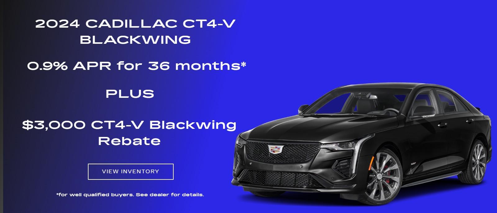 2024 Cadillac CT-4V Blackwing 0.9% APR plus $3K rebate