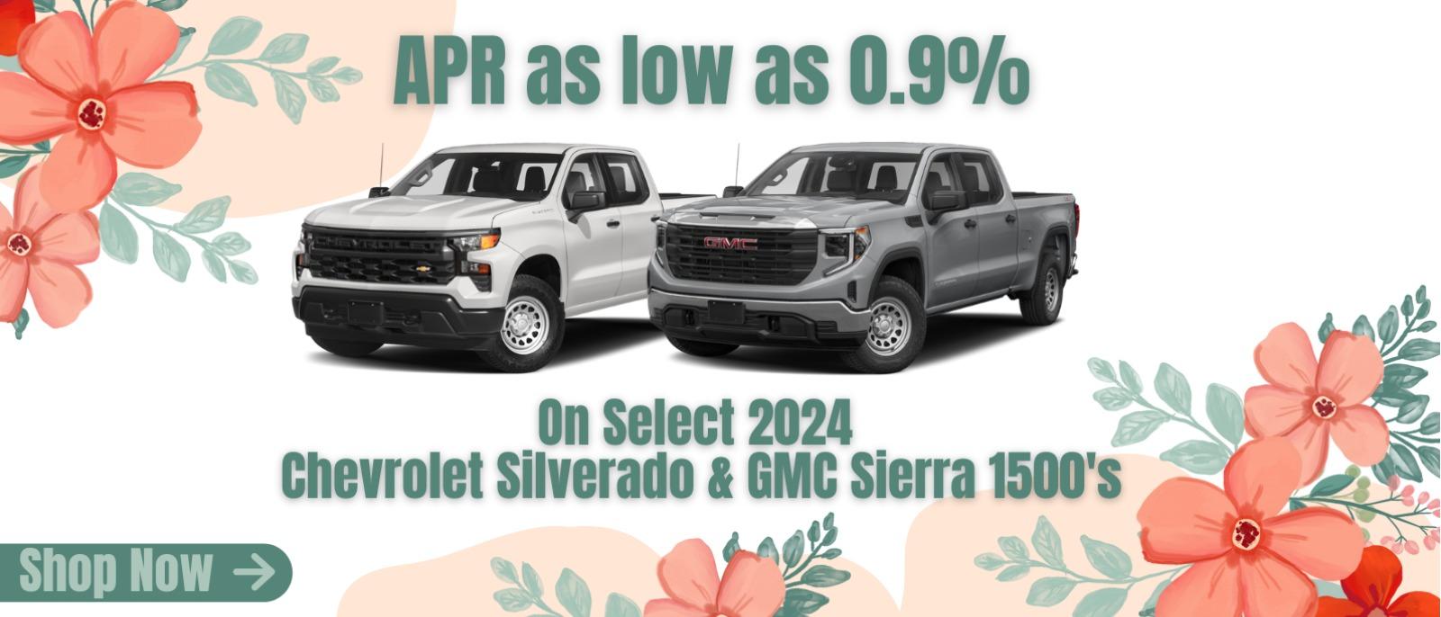 2024 Silverado and Sierra 1500;s APR offer