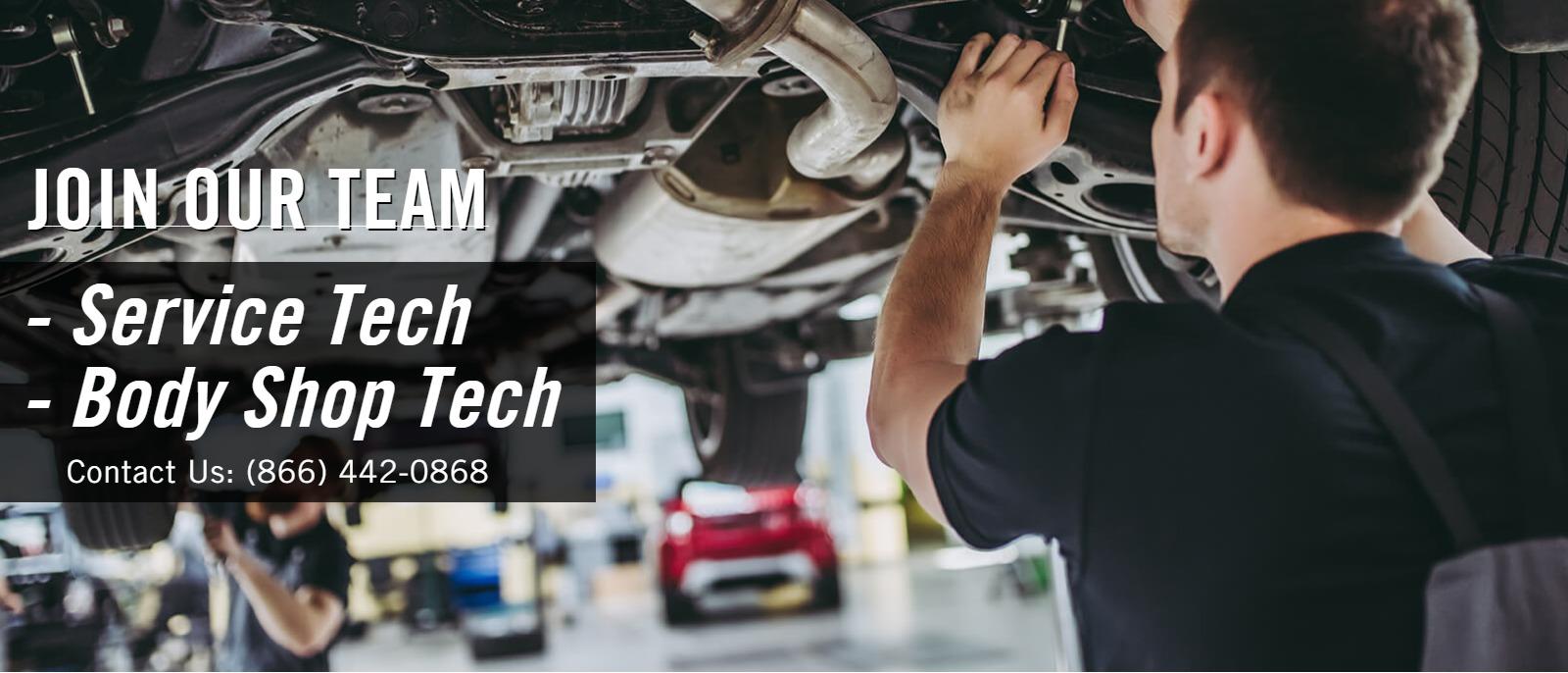 Join Our Team: Service Tech and Body Shop Tech