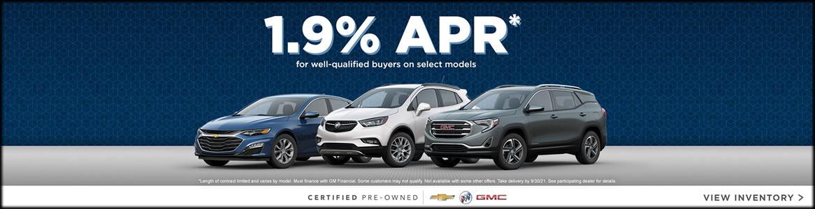 1.9% APR up to 60 Months on Select CPO Modles