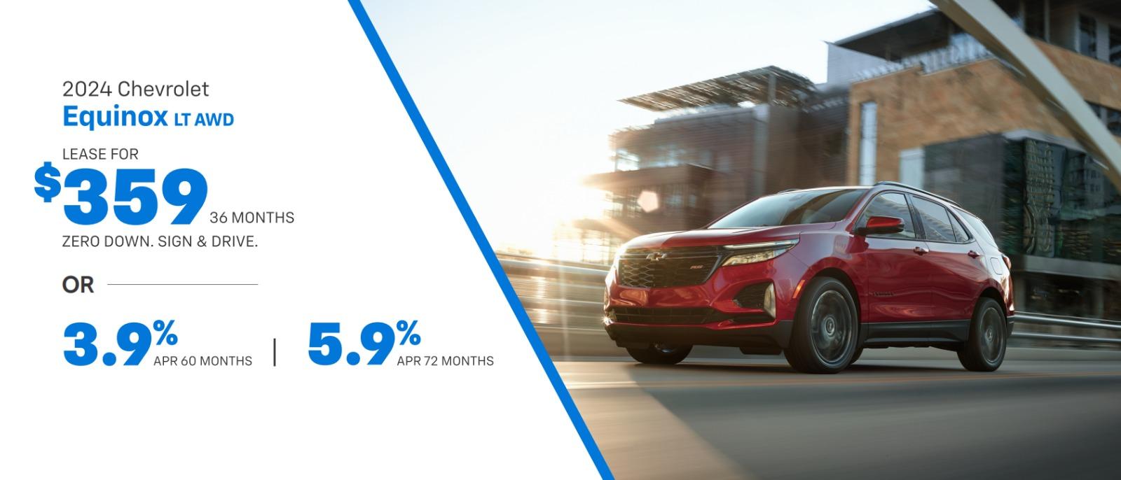 2024 Equinox Lease for $359/mo for 36 mos - Sign & Drive or 3.9% APR for 60 mos