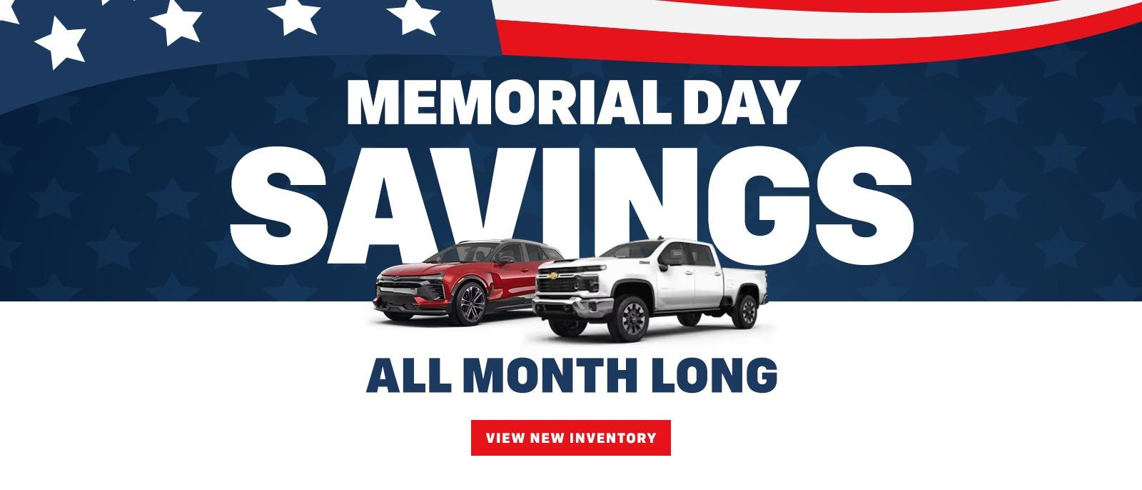 Memorial Day Sales Event All Month Long