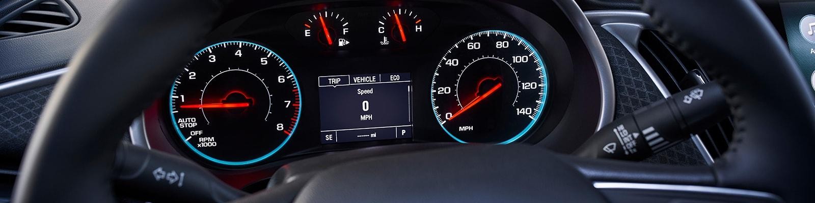 Interior dash view of a 2019 Chevrolet Malibu