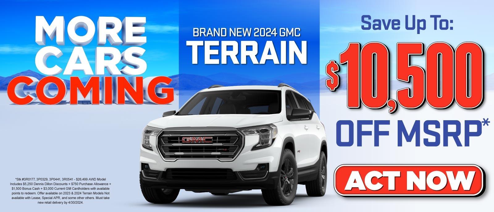 Brand New 2024 GMC Terrain - Save Up To: $10,500 Off MSRP* — Act Now
