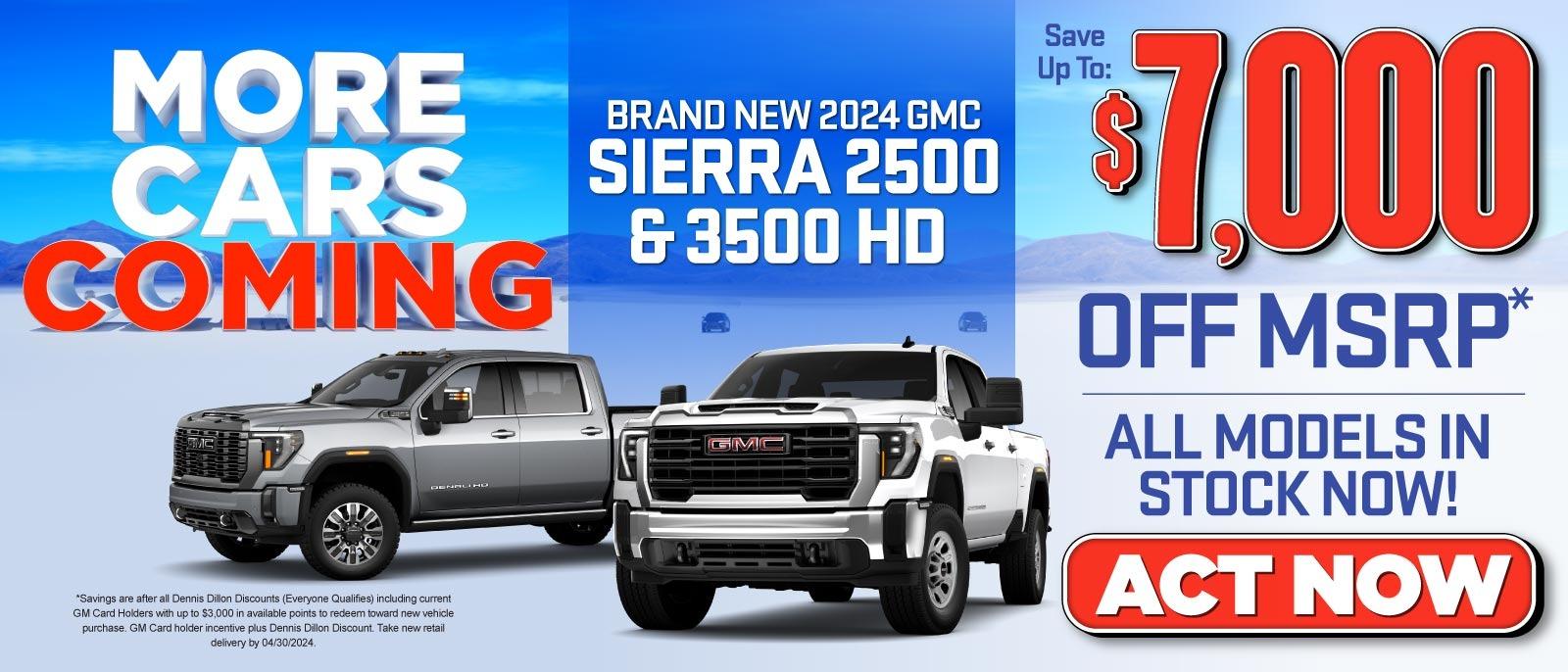 Brand New 2024 GMC Sierra 2500 & 3500 HD - Save Up To: $7,000 Off MSRP* | All Models In Stock Now! — Act Now