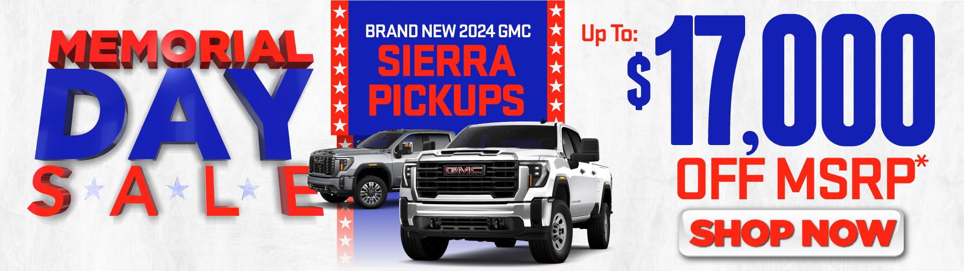 Brand New 2024 GMC Sierra Pickups | Up to: $17,000 off MSRP | Shop Now