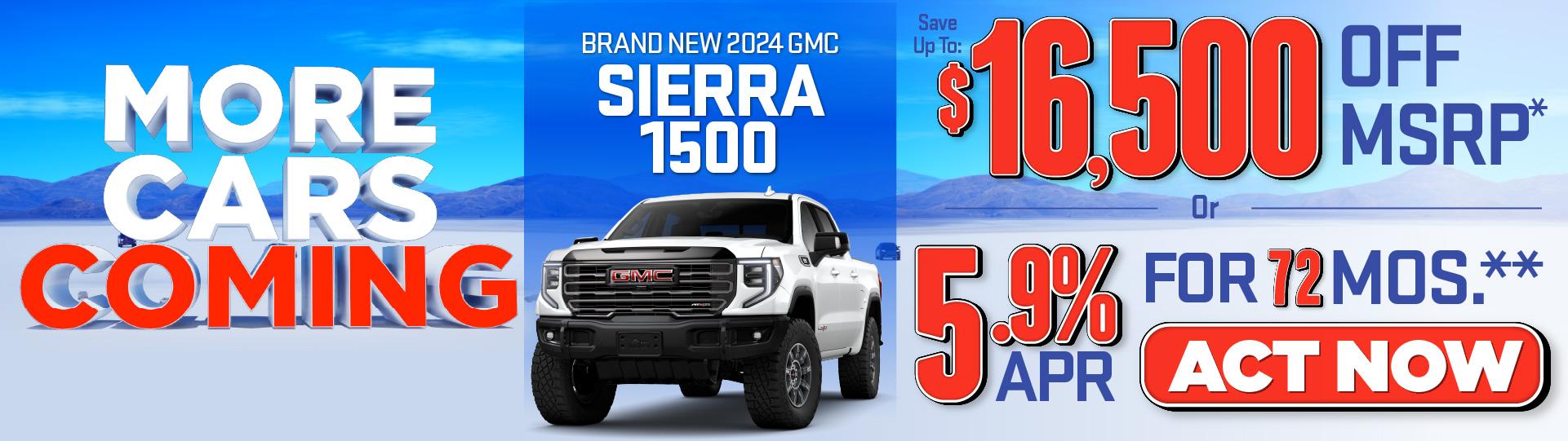 brand new sierra 1500 save up to $16,500 off MSRP*