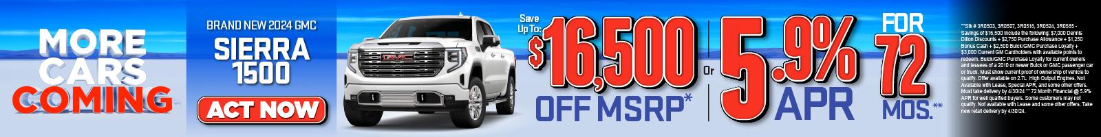 SAM - BRAND NEW 2024 GMC SIERRA 1500 - Save up to $16,500 off MSRP* or 5.9% APR for 72 months**