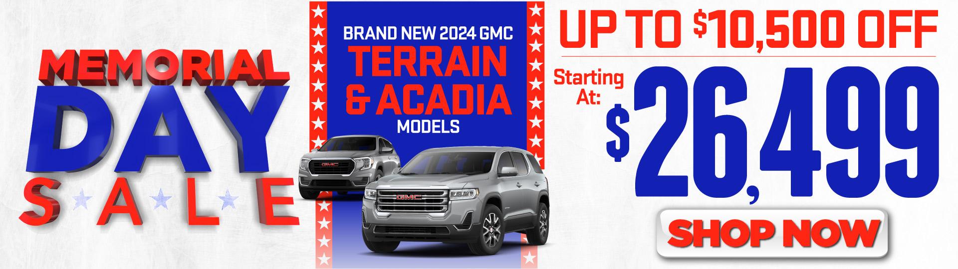 Brand New 2024 GMC Terrain and Acadia Models | Starting at $26,499