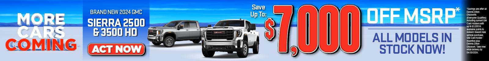 SAM - BRAND NEW 2024 GMC SIERRA 2500 & 3500 HD | Save up to $7,000 off MSRP*