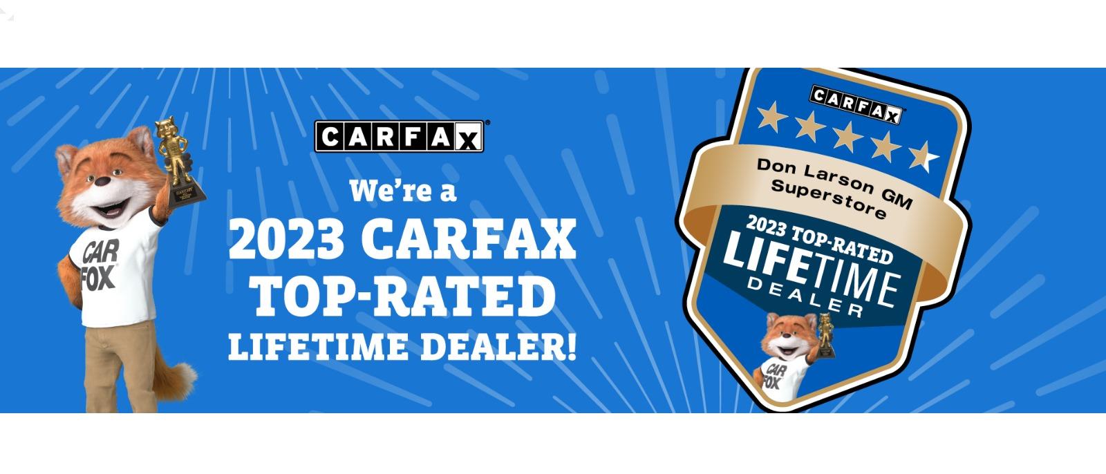 Carfax Top-Rated Lifetime Dealer 2023 Award