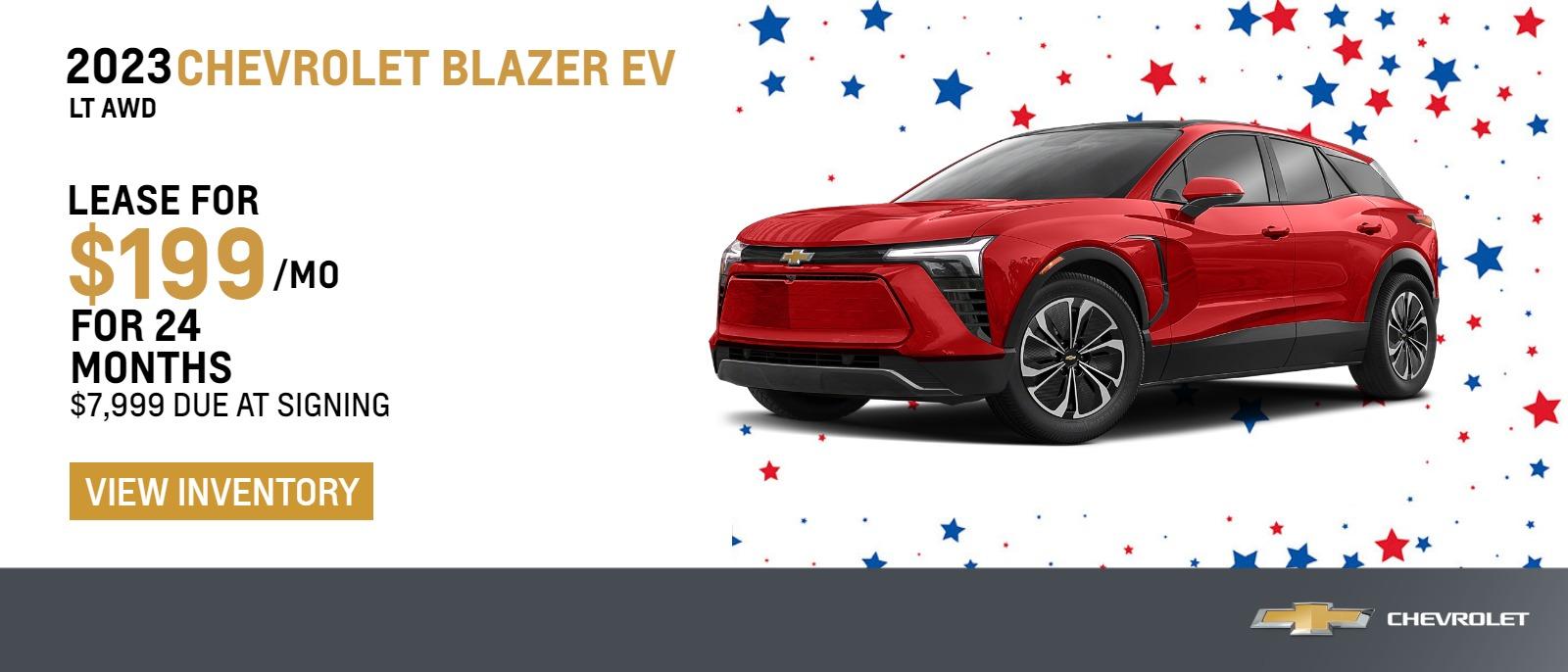 2024 Chevrolet Blazer EV LT AWD
$199 Month Lease | 24 Months | $7,999 Due at signing
