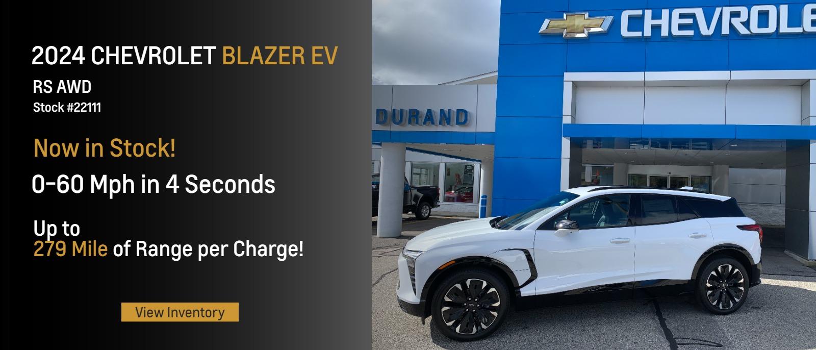 All New 2024 Chevrolet Blazer EV RS AWD
Now in stock! 0-60 mph in 4 seconds
Up to 279 mile of range per charge!
#22111