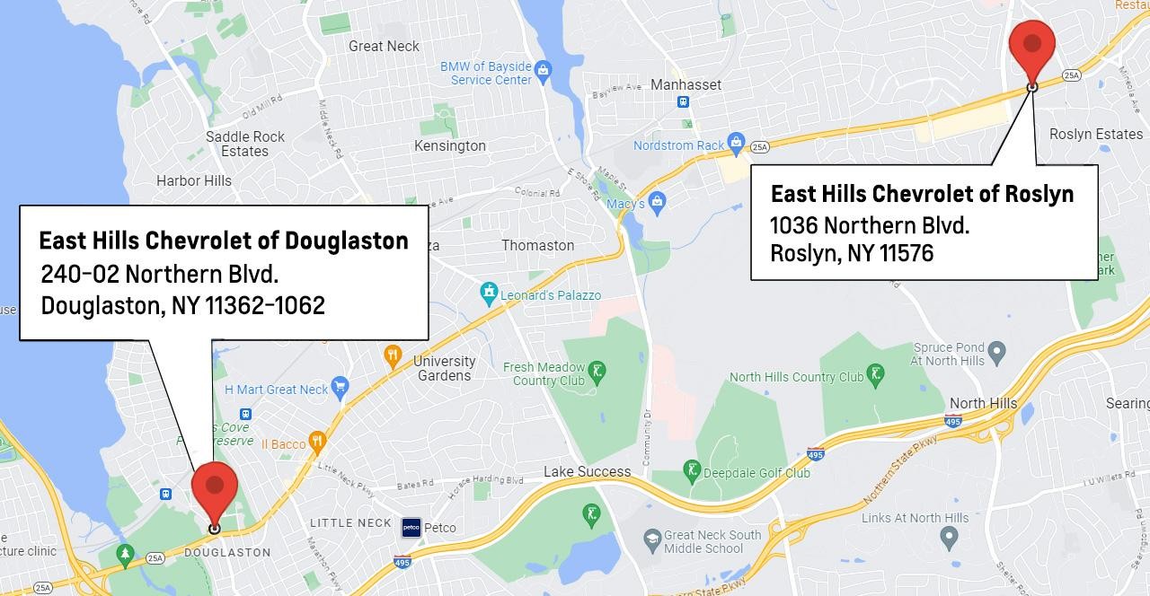 map of Douglaston and Roslyn