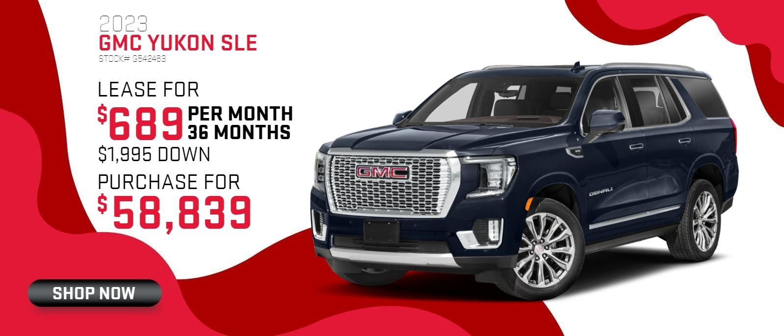 2024 Yukon SLE
Stock# G542463
Lease for $689 per month, 36 months, $1995 down
Purchase for $58,839