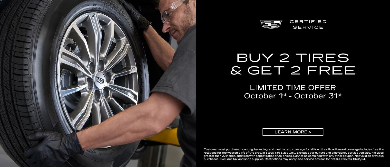 Buy 2 tires and get 2 tires, From 1st october to 31st October