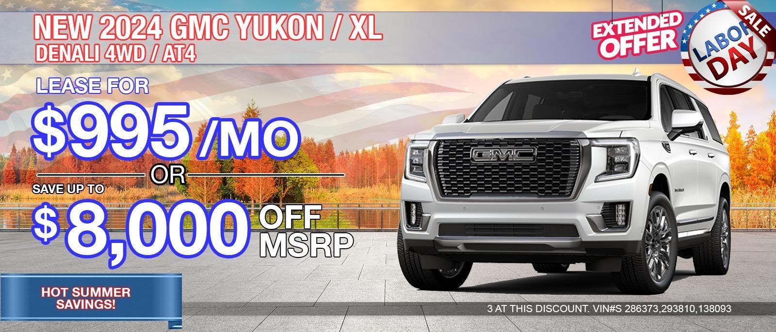 2024 GMC YUKON XL DENALI 4WD / AT4. Your Net Savings After All Offers Your Total Savings of $8,000.