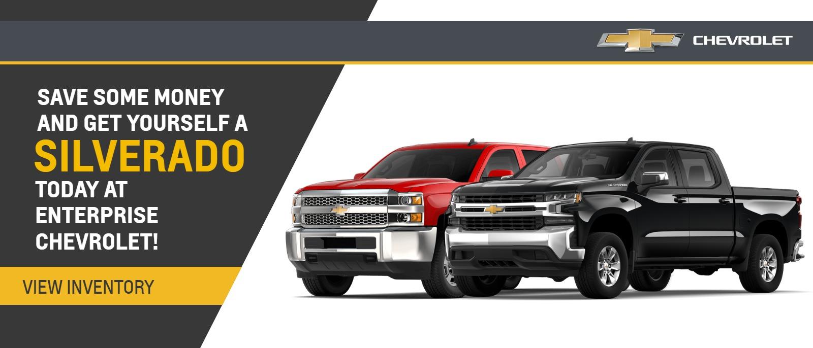Save some money and get yourself a Silverado today at Enterprise Chevrolet!