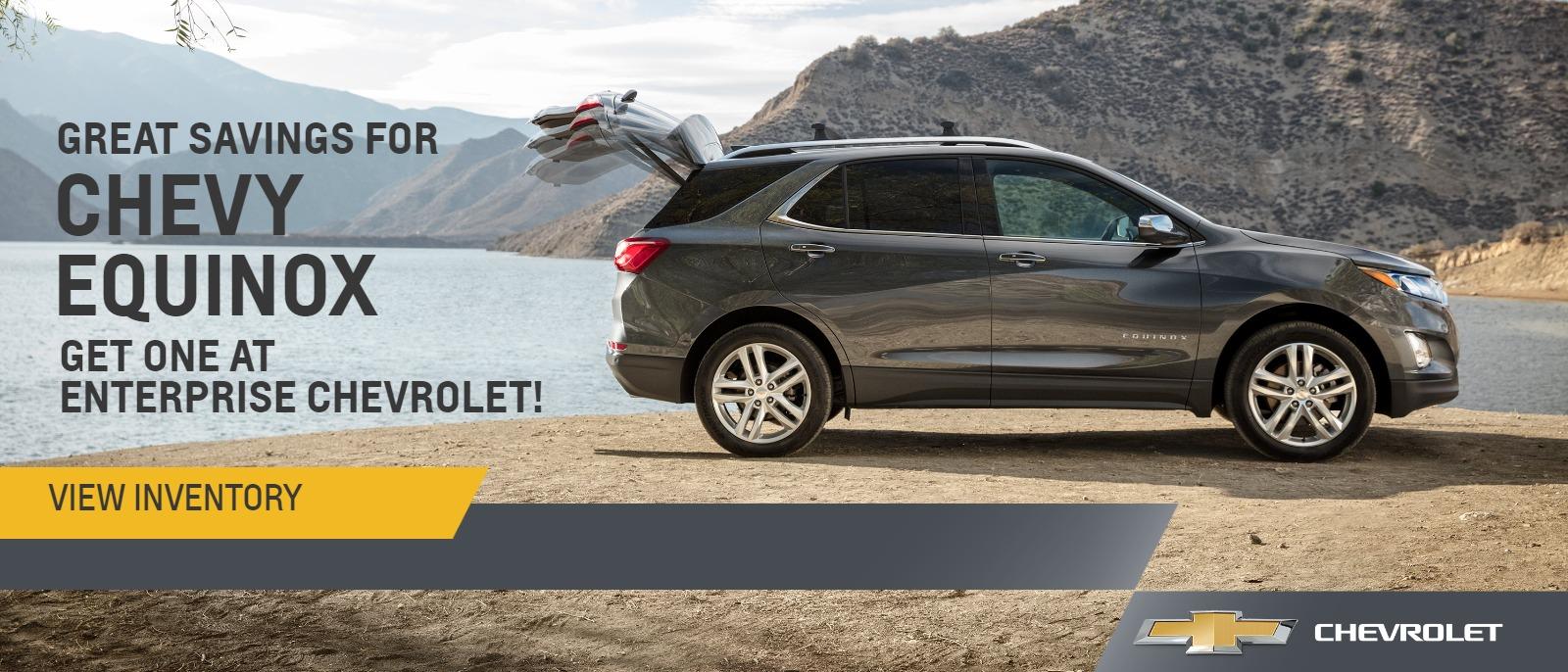 Great savings for Chevy Equinox. Get one at Enterprise Chevrolet!