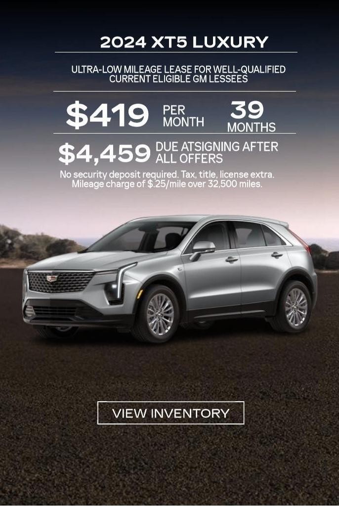 2024 XT5 Inline Ad Offer Graphic