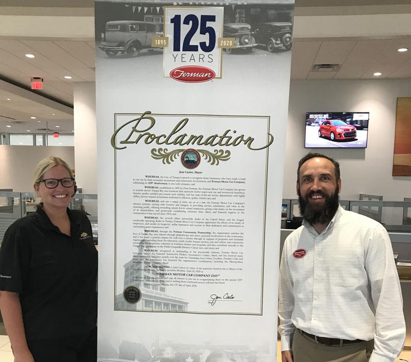 Chevy Tarpon official proclamation - April 20, 2020 declared Ferman Motor Car Company Day