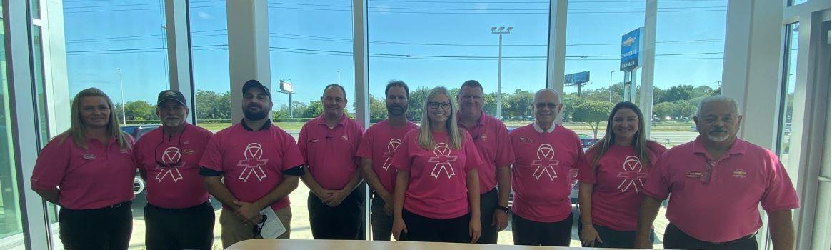 Tarpon Springs Chevrolet Breast Cancer Awareness Pink Shirt Photo