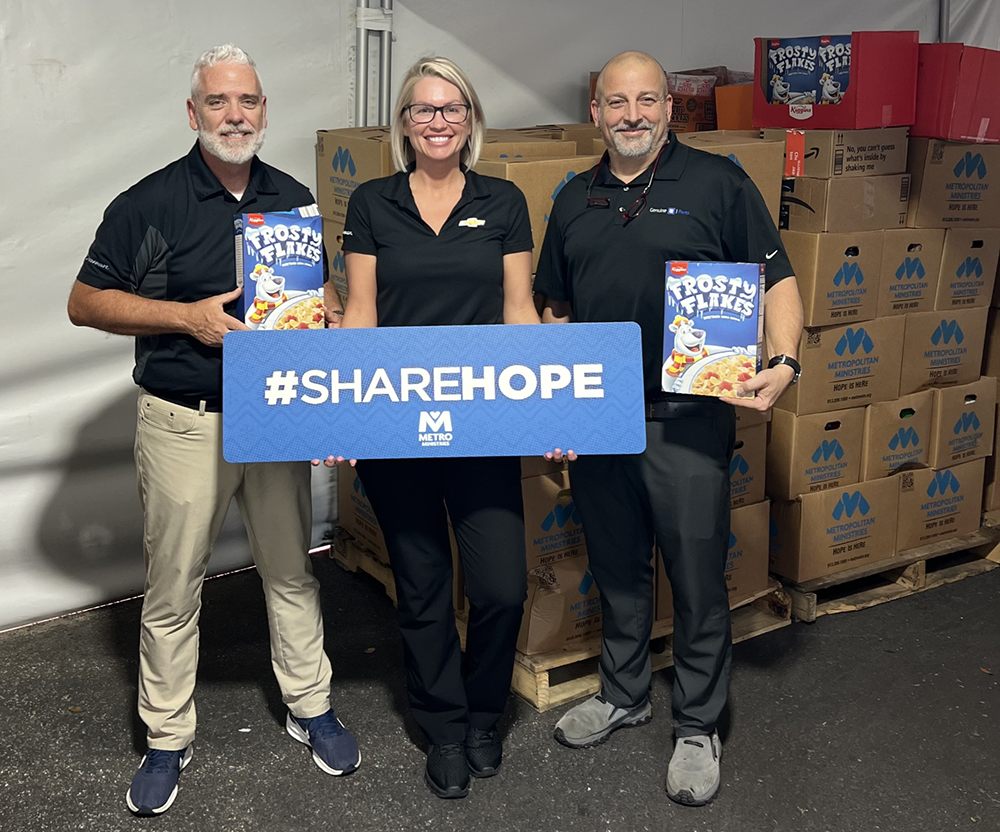 Ferman Chevrolet of Tarpon Springs Team donate food to Metropolitan Ministries "Boxes of Hope" food drive