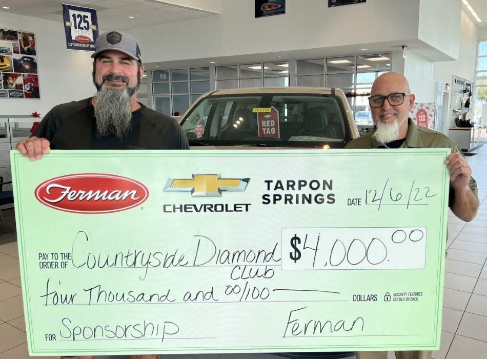 Ferman Chevrolet of Tarpon Springs Sponsorship for Countryside Highschool Diamond Club