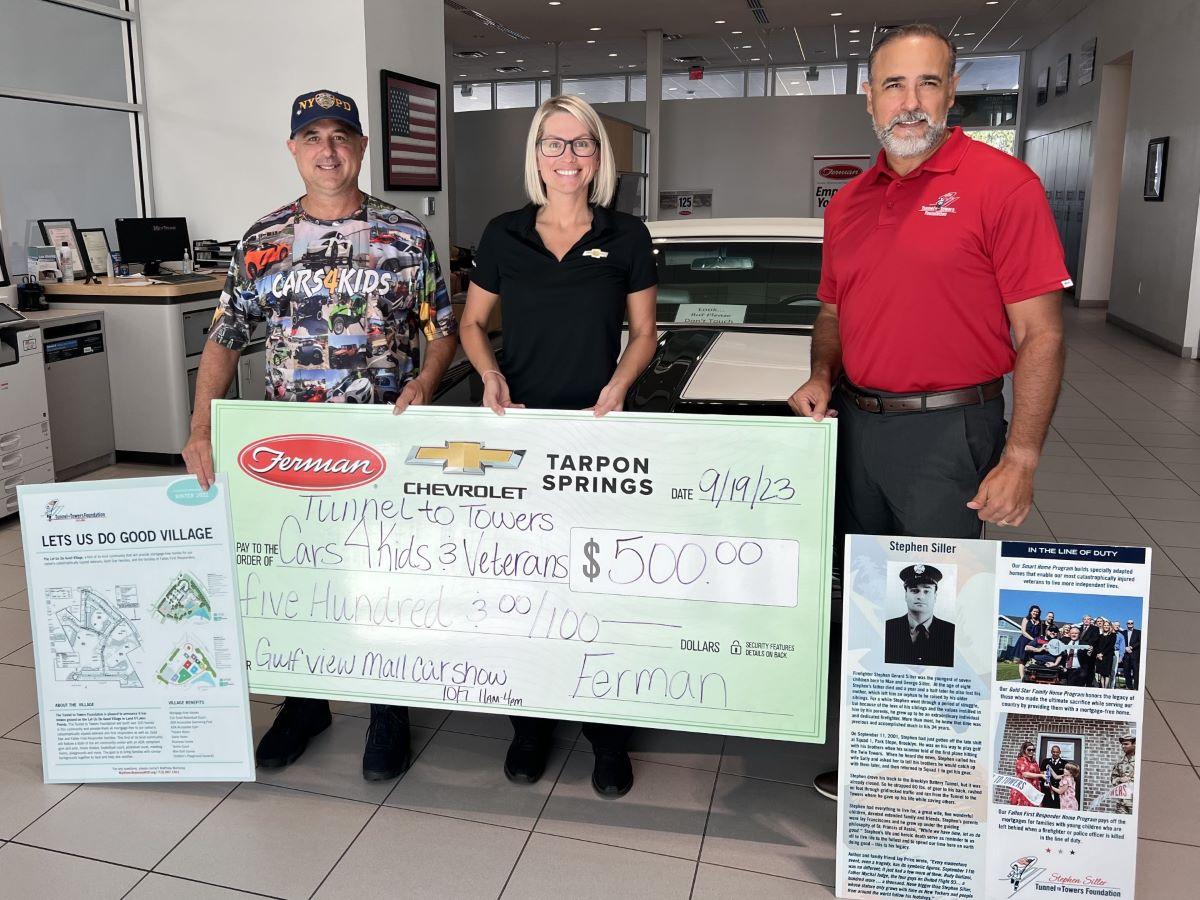 Ferman Chevrolet of Tarpon Springs Sponsors Cars 4 Kids & Veterans and Tunnel to Towers at the Gulfview Square Mall Car Show