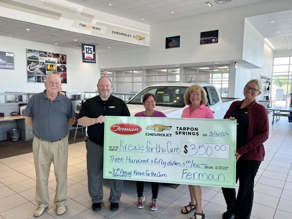Ferman Chevrolet of Tarpon Springs presenting donation for Cancer Charity