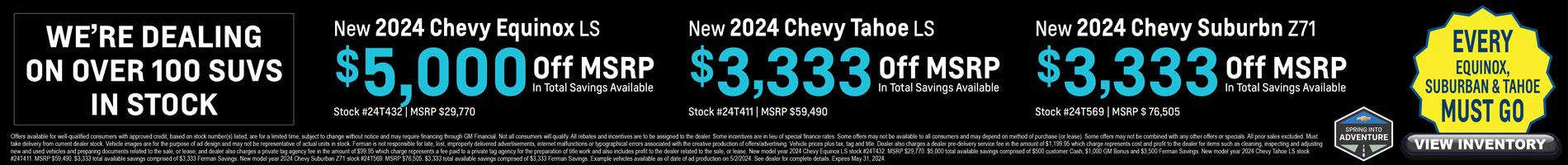 May Savings on New SUVS at Ferman Chevrolet of Tarpon Springs