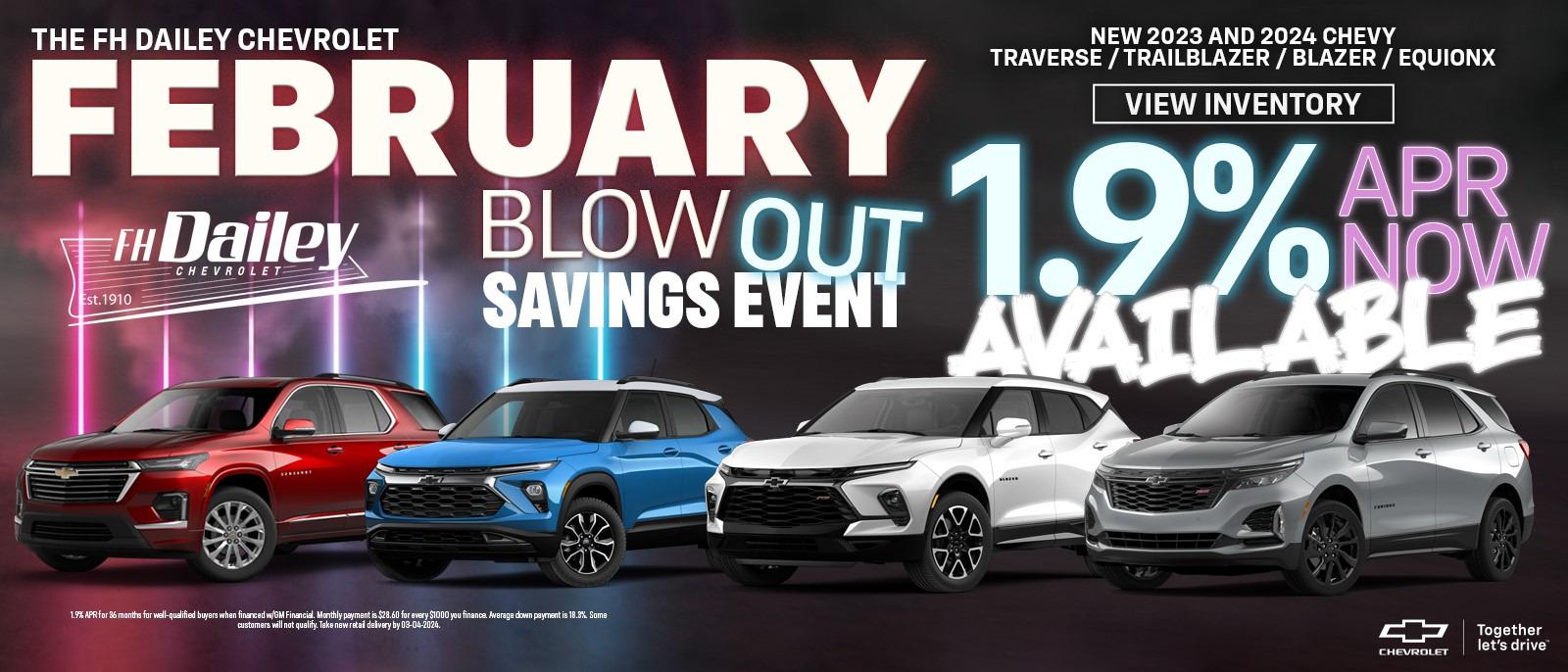 Blow Out Savings event! 1.9% available!