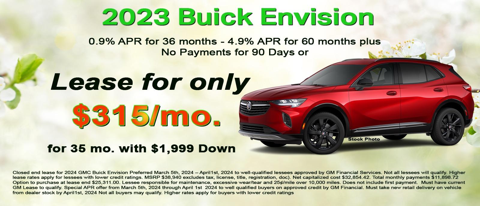 Lease your new Buick Envision for only $351 per month