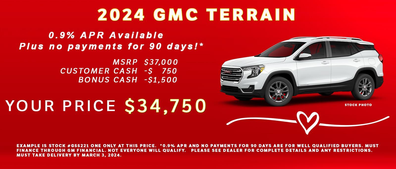 Get your new 2024 GMC Terrain for a low price now