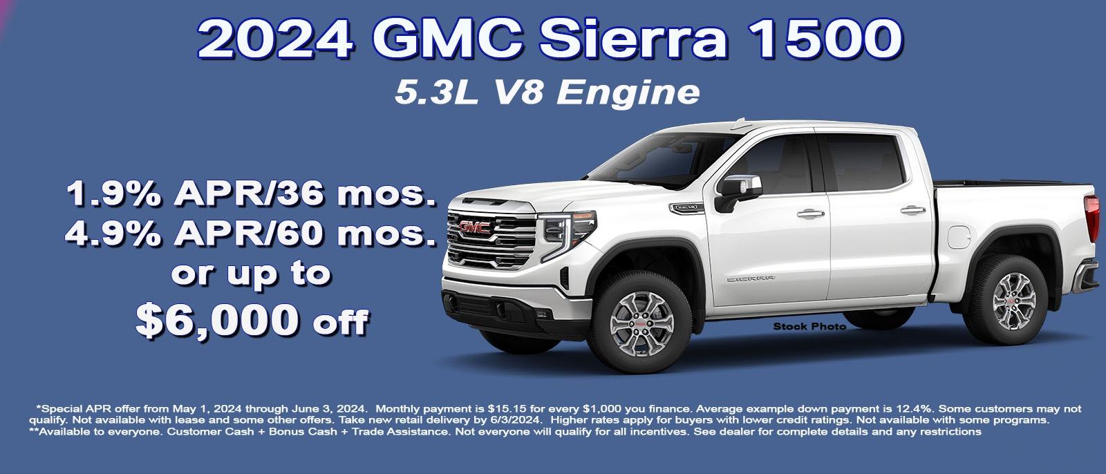 Save up to $6,000 on your new GMC Sierra
