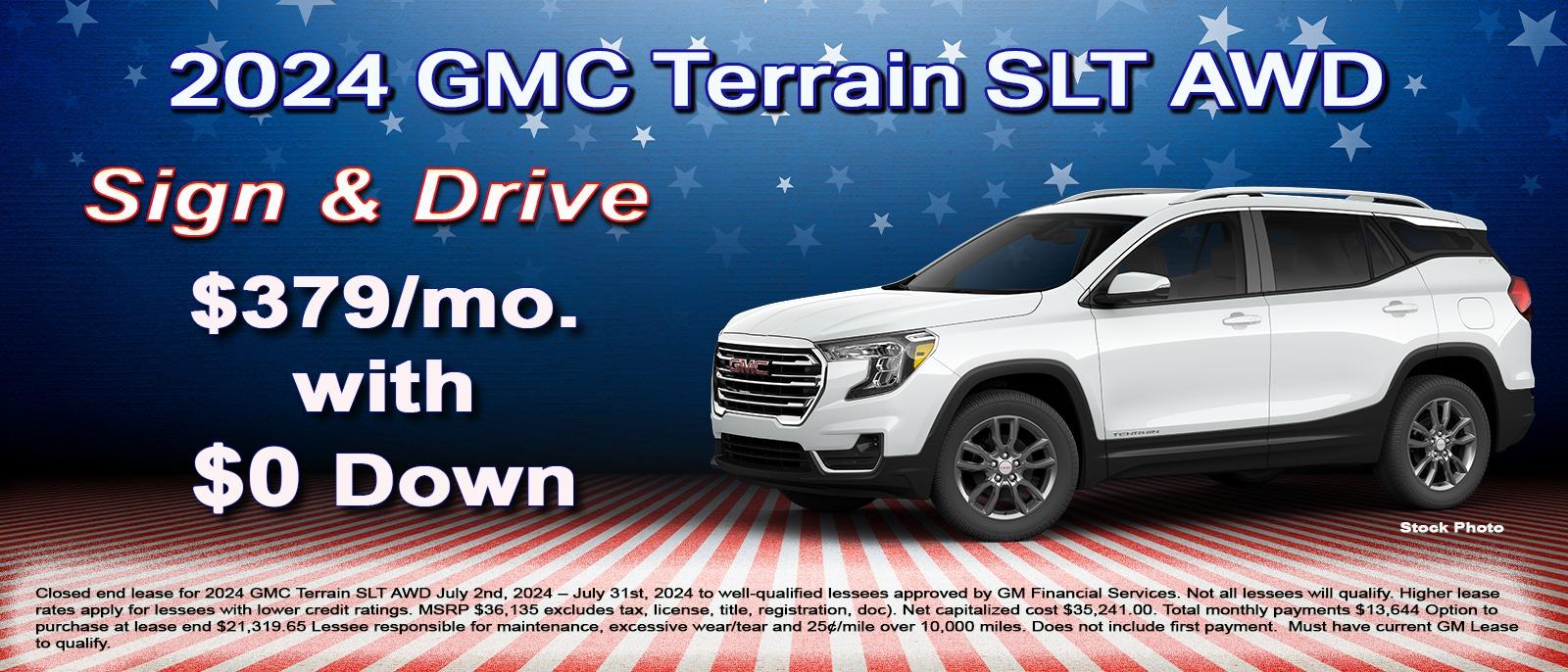 Sign and Drive on your new GMC Terrain and only $379 per month