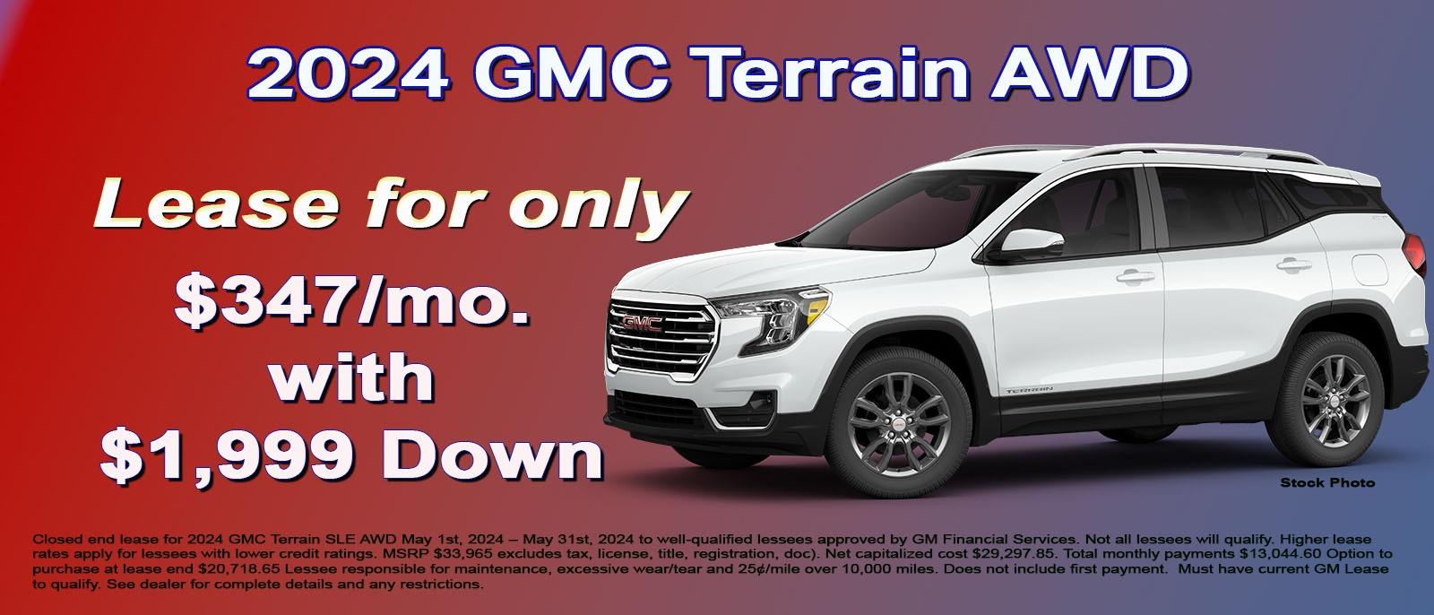 Lease your GMC Terrain for only $347