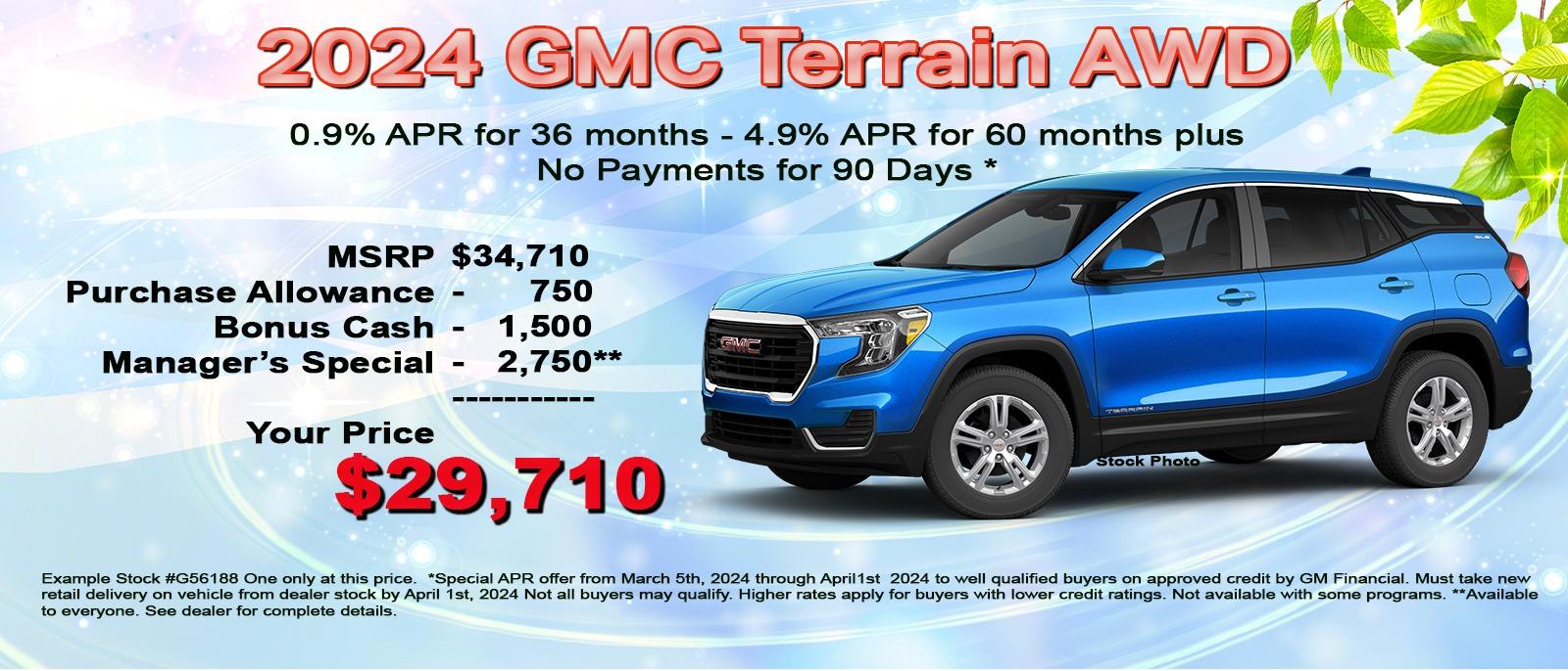 Save $5000 on your new GMC Terrain