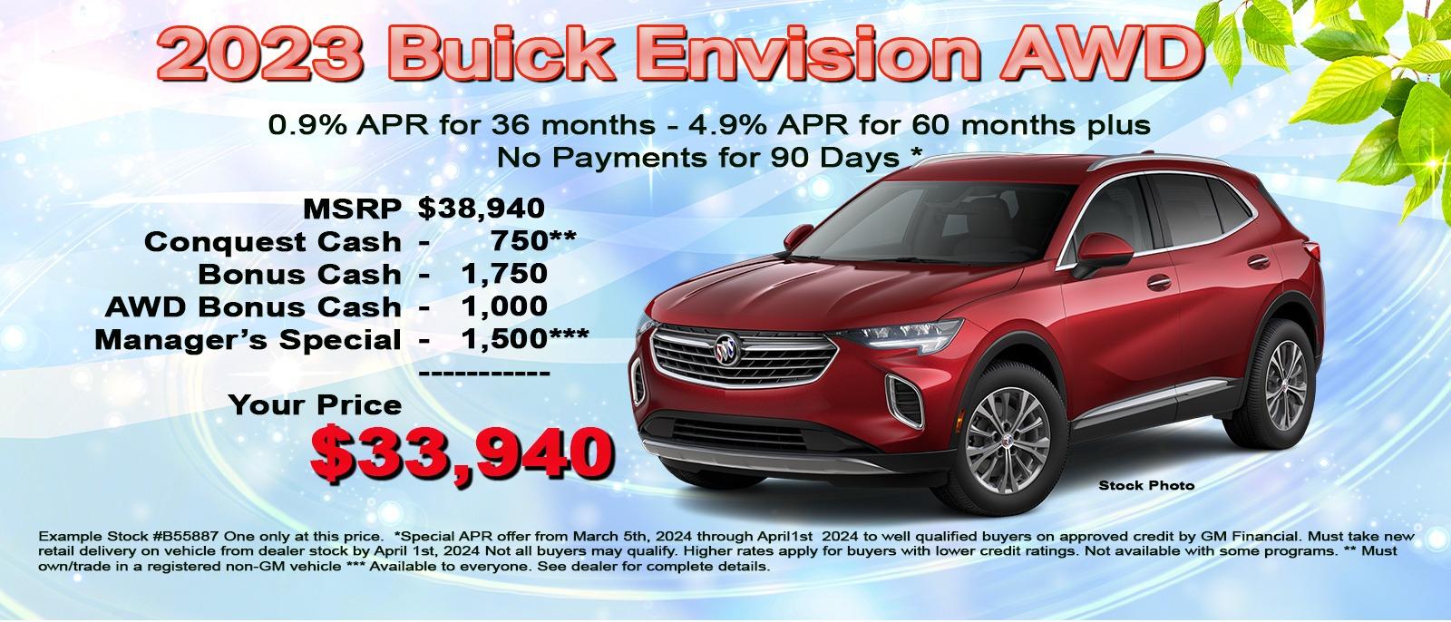 Save $5000 on your new Buick Envision now