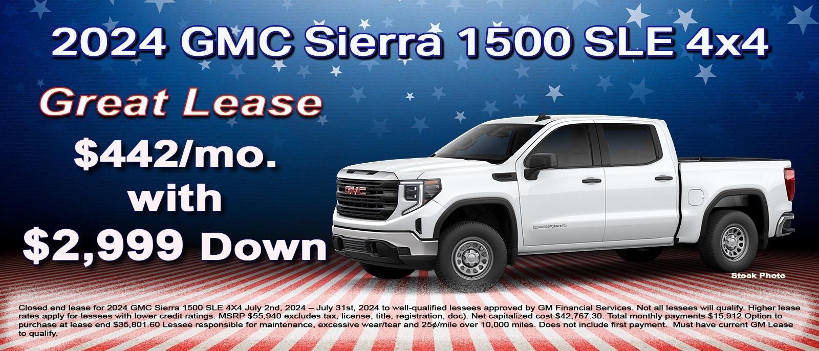 Lease your new GMC Sierra 1500 for only $442 per month