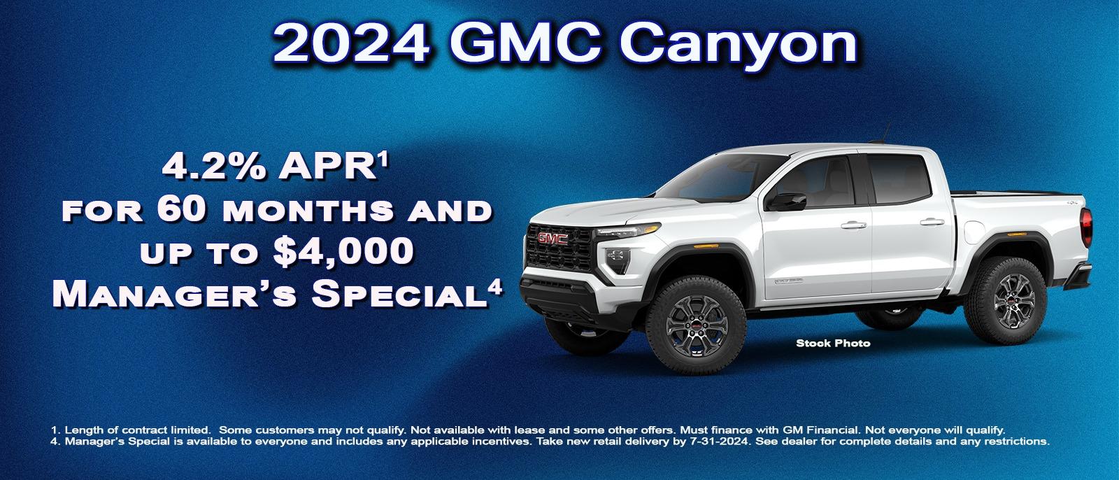 Save up to $4000 on your new in stock GMC Canyon