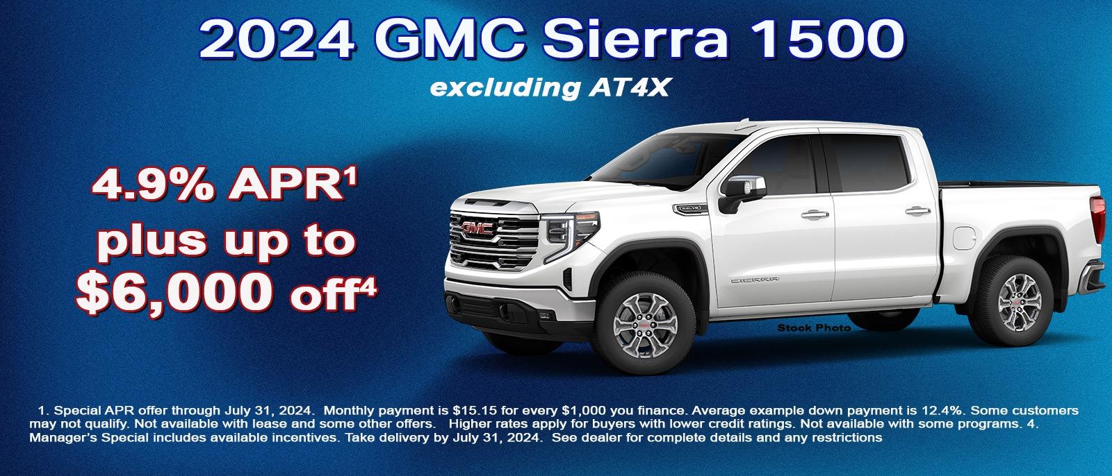 Save up to $6000 on your new GMC Sierra 1500 4x4