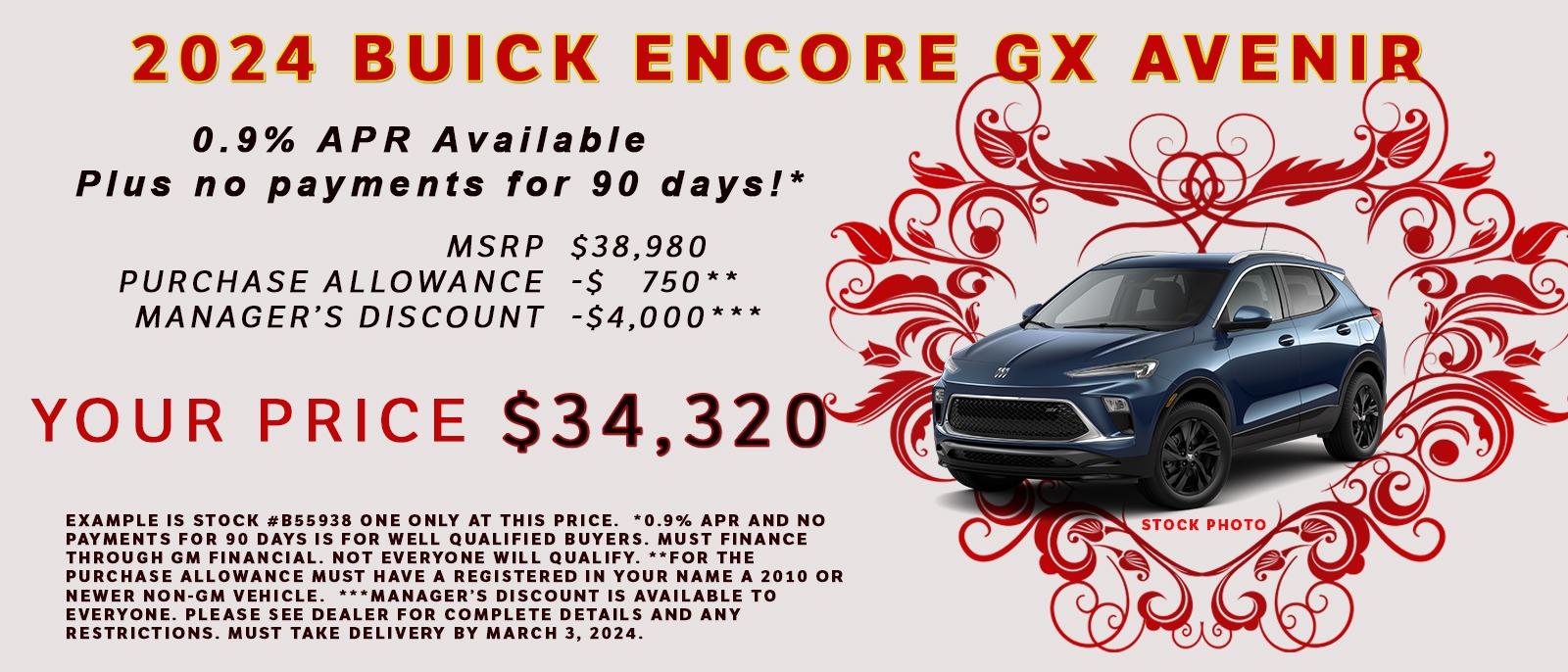 Get a fantastic APR on your new Buick Encore GX