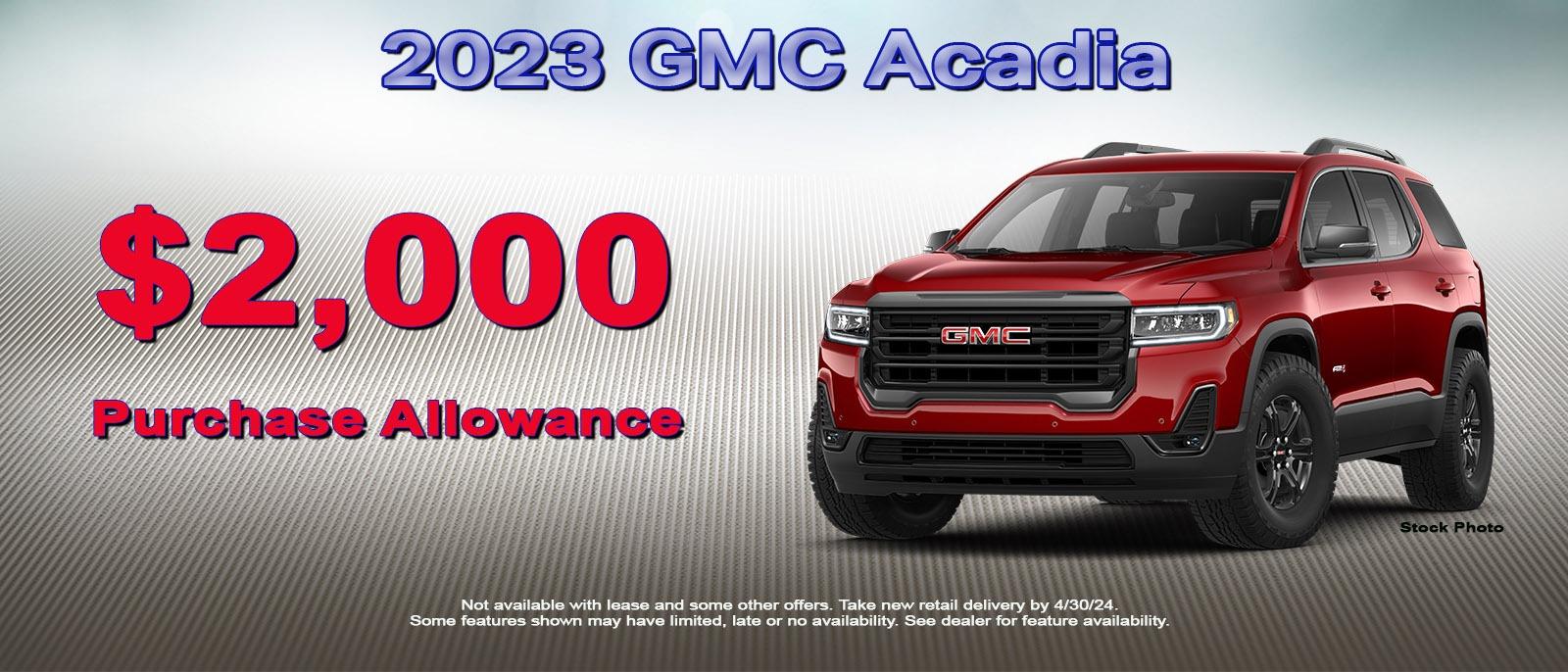 Save on your new GMC Acadia now