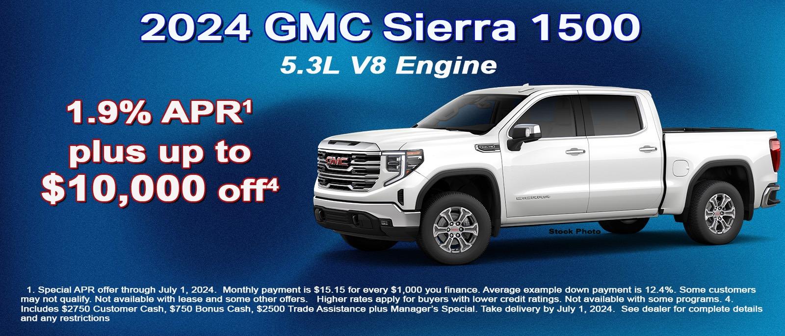 Save $10,000 on your new GMC Sierra